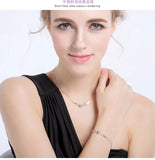 Heart Crystal Wedding Bracelet Chain Charm Bangles