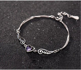 Heart Crystal Wedding Bracelet Chain Charm Bangles