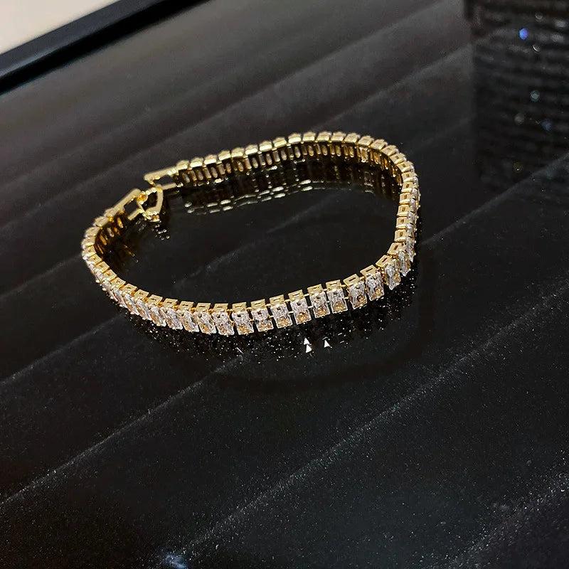 Classic Zircon Charm Bracelet for Women Crystal Stone Party Chain Bracelet