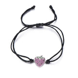 Strawberry Bracelets Girl DIY Micro Pave Zircon Charm Red Rope Jewelry Women
