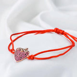 Strawberry Bracelets Girl DIY Micro Pave Zircon Charm Red Rope Jewelry Women