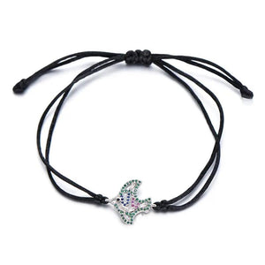 Colorful Zircon Peace Pigeon Charm Bracelet