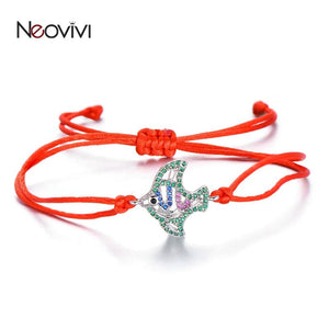 Colorful Zircon Peace Pigeon Charm Bracelet