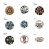 Ribbon Tree Love 12mm Rhinestone Charms Metal Snap Button DIY Jewelry