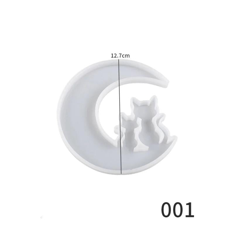 Crescent Moon Cat Resin Silicone Mold for Jewelry Making