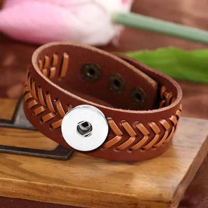 US Baseball Bracelet 136 Leather Bangle Snap Button Charm Jewelry