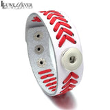 US Baseball Bracelet 136 Leather Bangle Snap Button Charm Jewelry