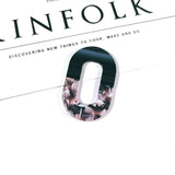 4Pcs Acetic Acid Patchwork Oval Charm Connectors Diy Earrings