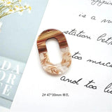 4Pcs Acetic Acid Patchwork Oval Charm Connectors Diy Earrings