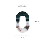 4Pcs Acetic Acid Patchwork Oval Charm Connectors Diy Earrings