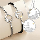 2PCS Little Prince & Fox Braided Rope Bracelets for Couples Friendship