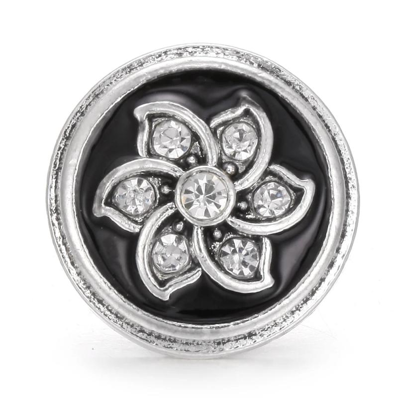 5pcs Owl Skull Flower 18mm Snap Buttons for Leather Bracelet