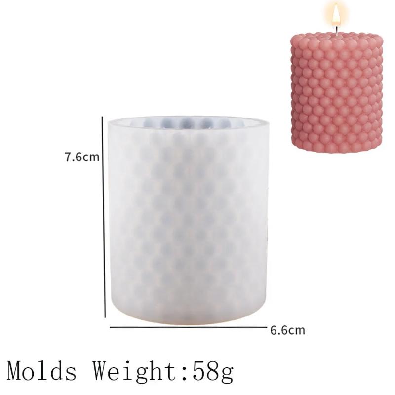 Non-stick Bubble Cylinder Silicone Candle Mold DIY Home Ornament Making