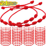 7 Knots Red String Bracelets Lucky Amulet Friendship Braid Rope Wristband