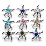 10pcs Crystal Heart Flower Mini 12mm Snap Buttons