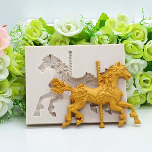 Carousel Silicone Mold Kitchen Resin Baking Tool DIY Pastry Cake Fondant Moulds