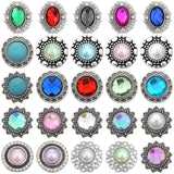 6pcs DIY Round Crystal Snap Buttons for 18mm Snap Bracelets Bangles Women