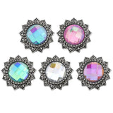 6pcs DIY Round Crystal Snap Buttons for 18mm Snap Bracelets Bangles Women