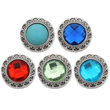 6pcs DIY Round Crystal Snap Buttons for 18mm Snap Bracelets Bangles Women