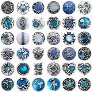 6pcs/lot 18mm Snap Jewelry Button Round Metal Fit Snap Button Bracelet