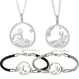 2PCS Prince and Fox Couples Bracelet Student Bangle Boyfriend Gift