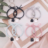 Black Ghost Rope Heart Bracelets Set for Couples