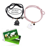 Black Ghost Rope Heart Bracelets Set for Couples