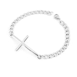 Stainless Steel San Benito Virgin Mary Pendant Bracelet