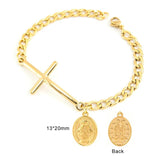 Stainless Steel San Benito Virgin Mary Pendant Bracelet