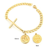 Stainless Steel San Benito Virgin Mary Pendant Bracelet