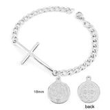 Stainless Steel San Benito Virgin Mary Pendant Bracelet