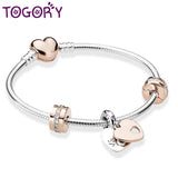 Love You Forever Beads Charm Bracelets DIY Silver Snake Chain Bracelets
