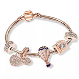 Love You Forever Beads Charm Bracelets DIY Silver Snake Chain Bracelets
