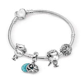 Love You Forever Beads Charm Bracelets DIY Silver Snake Chain Bracelets