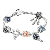 Love You Forever Beads Charm Bracelets DIY Silver Snake Chain Bracelets