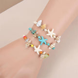 12pcs Shell Bracelets Conch Anklets Turquoise Beach Foot Chains Charms