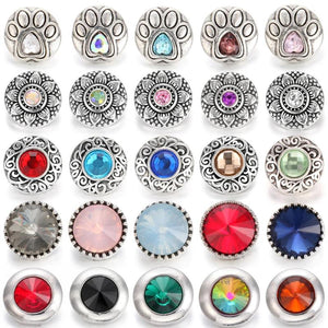 10pcs 12mm Snap Jewelry Round Diy Metal Snap Buttons