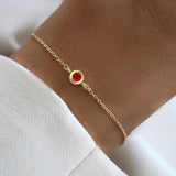 Pave Zirconia Charm Bracelet Stainless Steel Women's Chain Bracelet