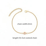 Pave Zirconia Charm Bracelet Stainless Steel Women's Chain Bracelet