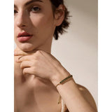 Green Cubic Zirconia Chain Stainless Steel Pull-Out Bracelet