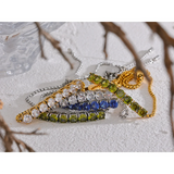 Green Cubic Zirconia Chain Stainless Steel Pull-Out Bracelet