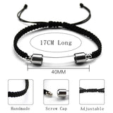 Stainless Steel Cremation Bracelet Glass Urn Bangle Memorial