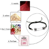 Stainless Steel Cremation Bracelet Glass Urn Bangle Memorial