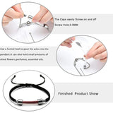 Stainless Steel Cremation Bracelet Glass Urn Bangle Memorial