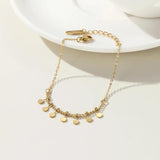 YACHAN High Stainless Steel Chain Bracelet 18K Plated Disc Charms