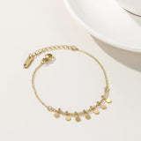 YACHAN High Stainless Steel Chain Bracelet 18K Plated Disc Charms