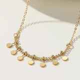 YACHAN High Stainless Steel Chain Bracelet 18K Plated Disc Charms