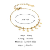 YACHAN High Stainless Steel Chain Bracelet 18K Plated Disc Charms