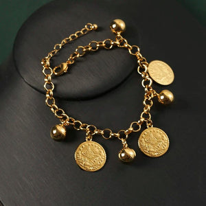 Arabic Totem Charm Baby Bracelet Coin Chain Plated Jewelry