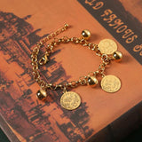 Arabic Totem Charm Baby Bracelet Coin Chain Plated Jewelry